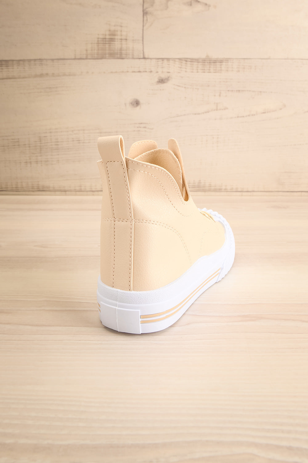 Portefoin Beige High Top Sneakers | La petite garçonne back view