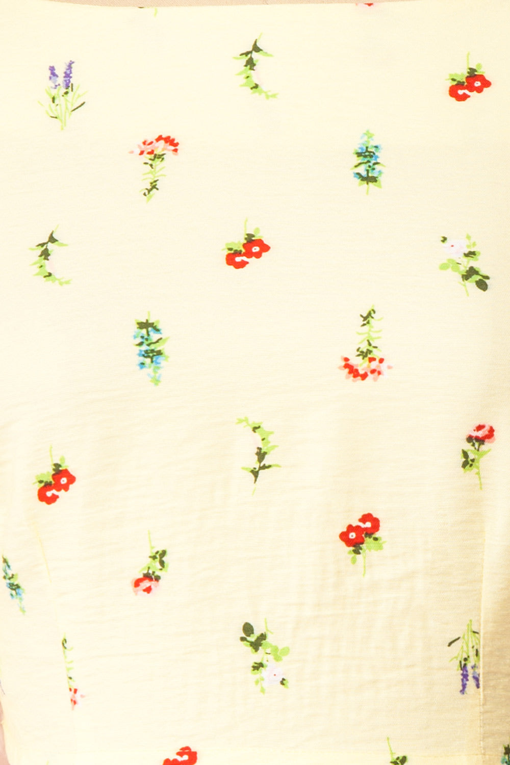 Portia Yellow Floral Puffy Sleeve Crop Top | Boutique 1861 fabric