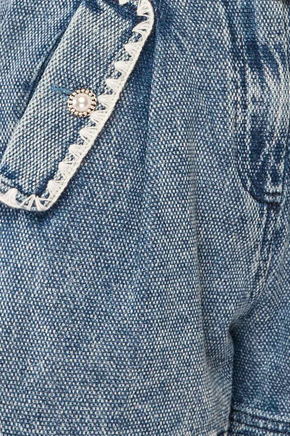 Portland High-Waisted Shorts w/ Belt | La petite garçonne fabric