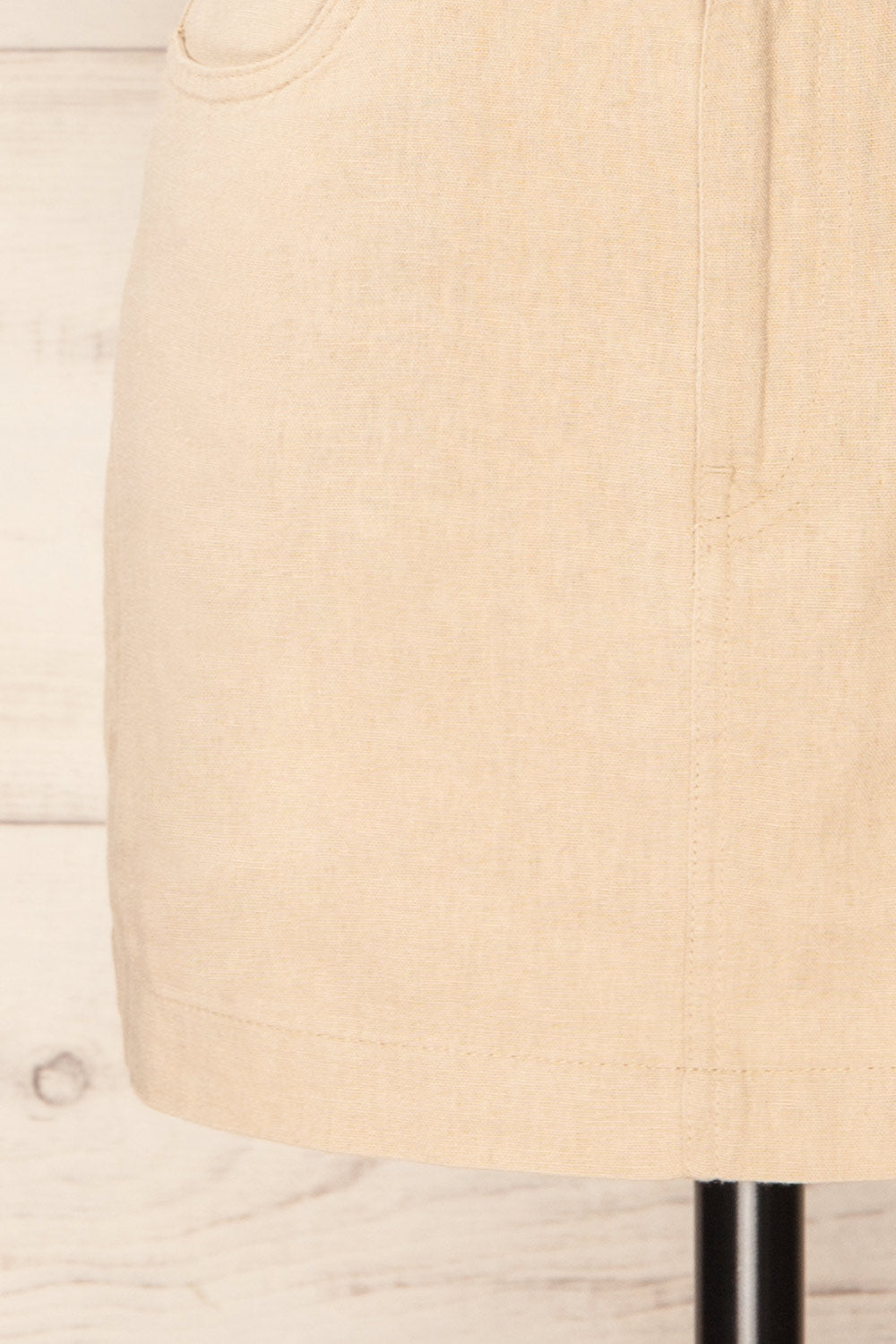 Pretoria Beige Linen Mini Skirt | La petite garçonne bottom