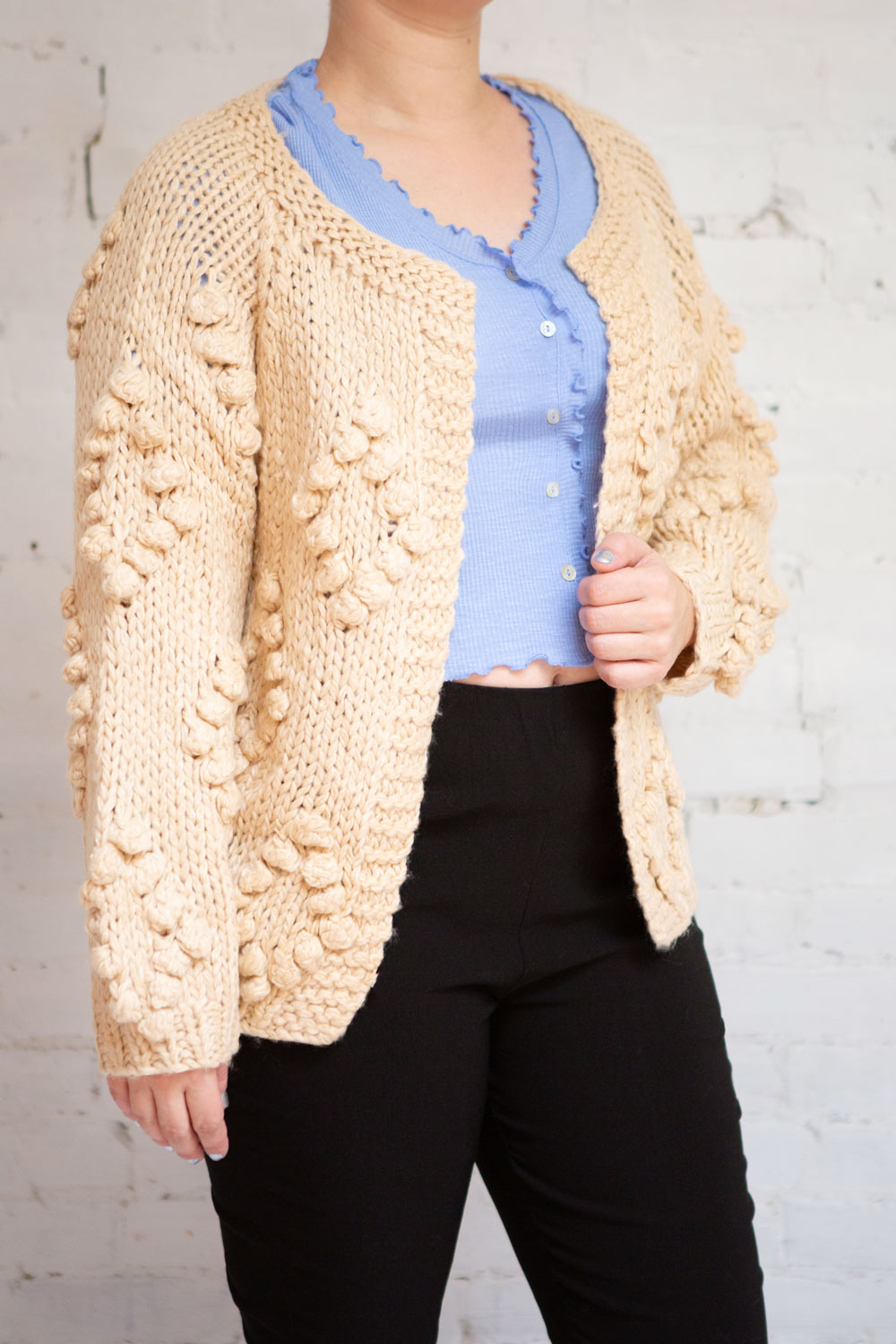 Alex Open Front Knit Cardigan | Boutique 1861 model