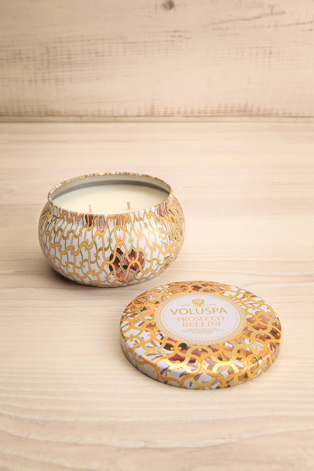 Maison Tin Candle Prosecco Bellini | La petite garçonne open