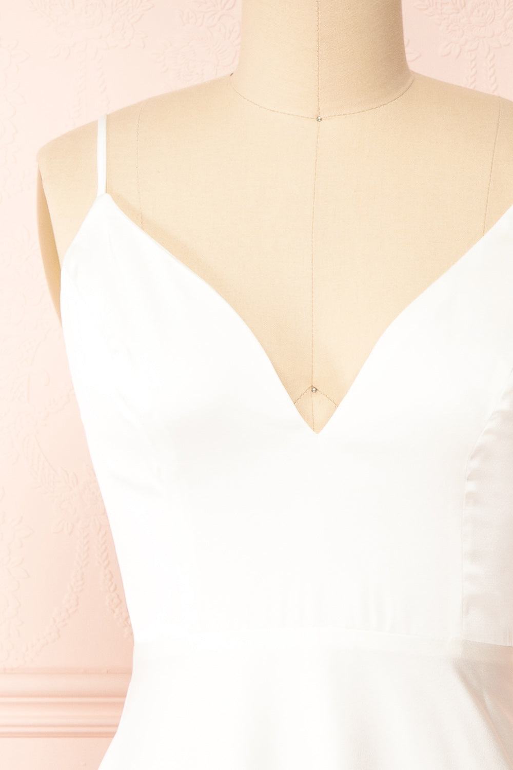 Prudence Ivory Tie-Back Midi Dress | Boudoir 1861 front close-up