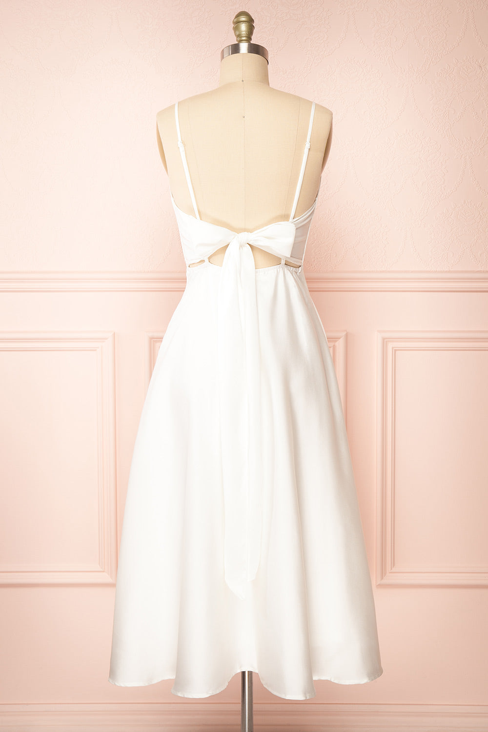 Prudence Ivory Tie-Back Midi Dress | Boudoir 1861 back view