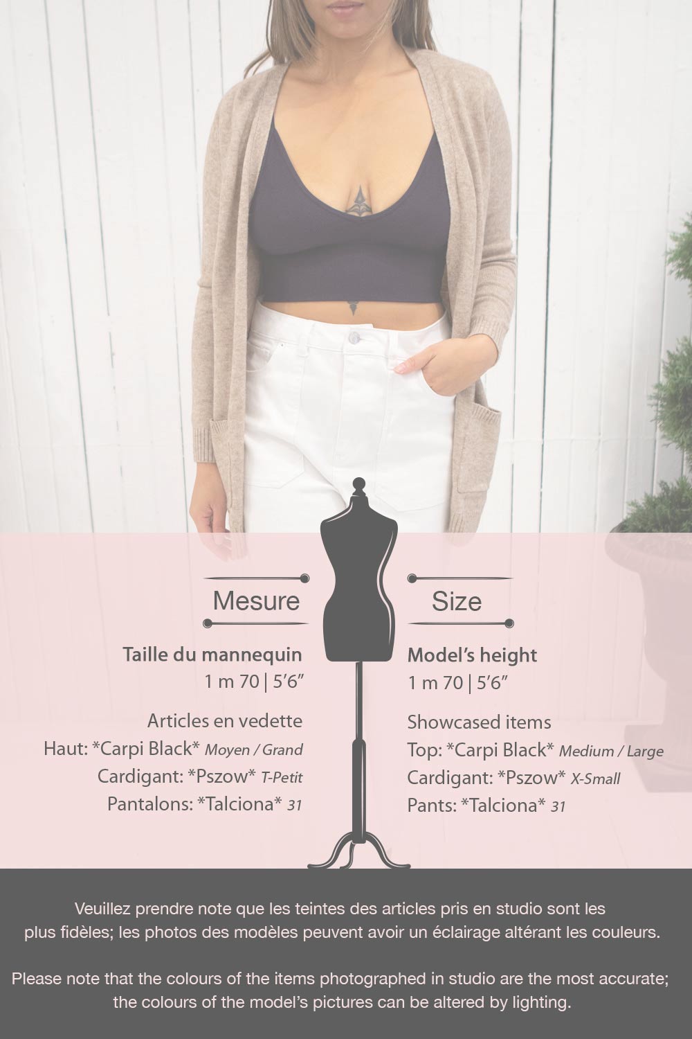 Pszow Beige Knitted Open Cardigan | La petite garçonne fiche