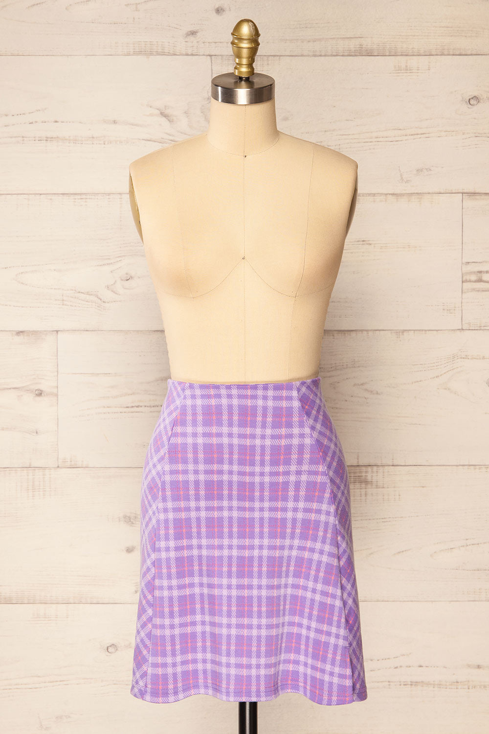 Pucisca Short A-Line Plaid Skirt | La petite garçonne front view