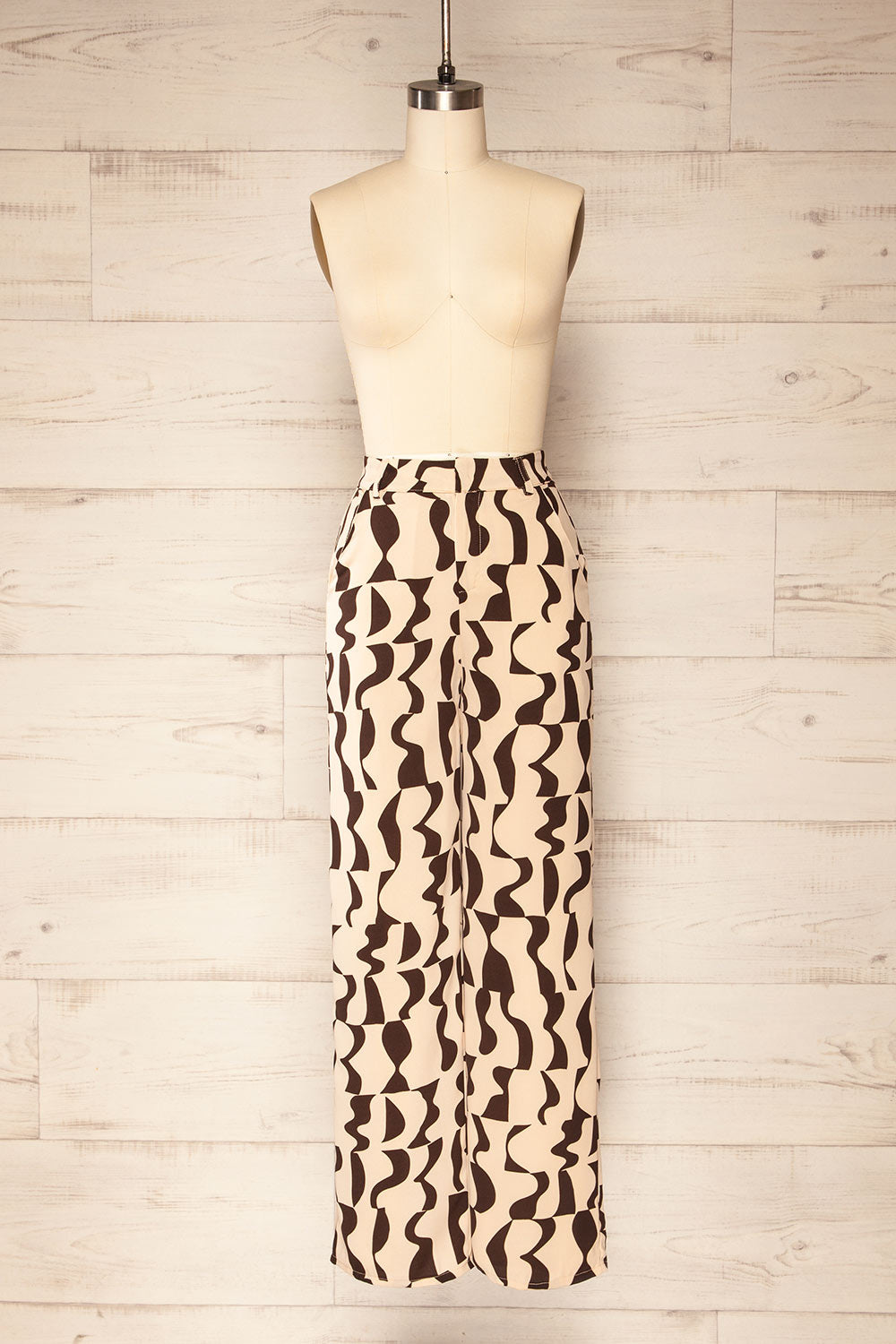 Puerto Wide Leg Chiffon Pants w/ Abstract Pattern | La petite garçonne front view