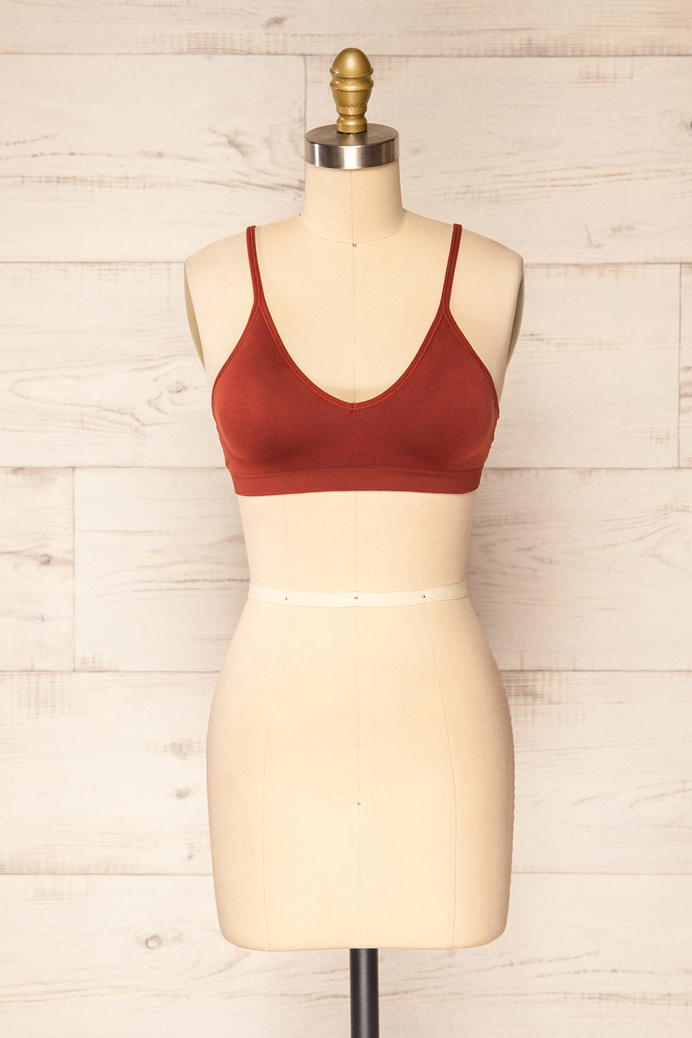 Pyzdry Orange Padded Stretchable Bralette | La petite garçonne front view