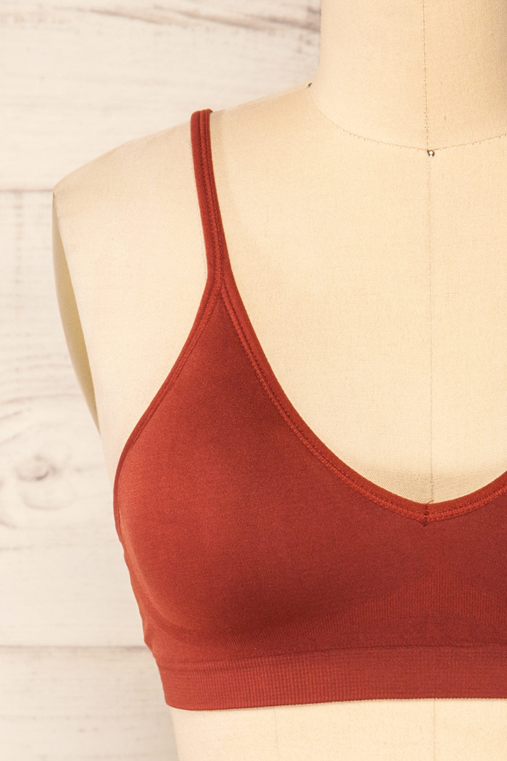 Pyzdry Orange Padded Stretchable Bralette | La petite garçonne front close-up