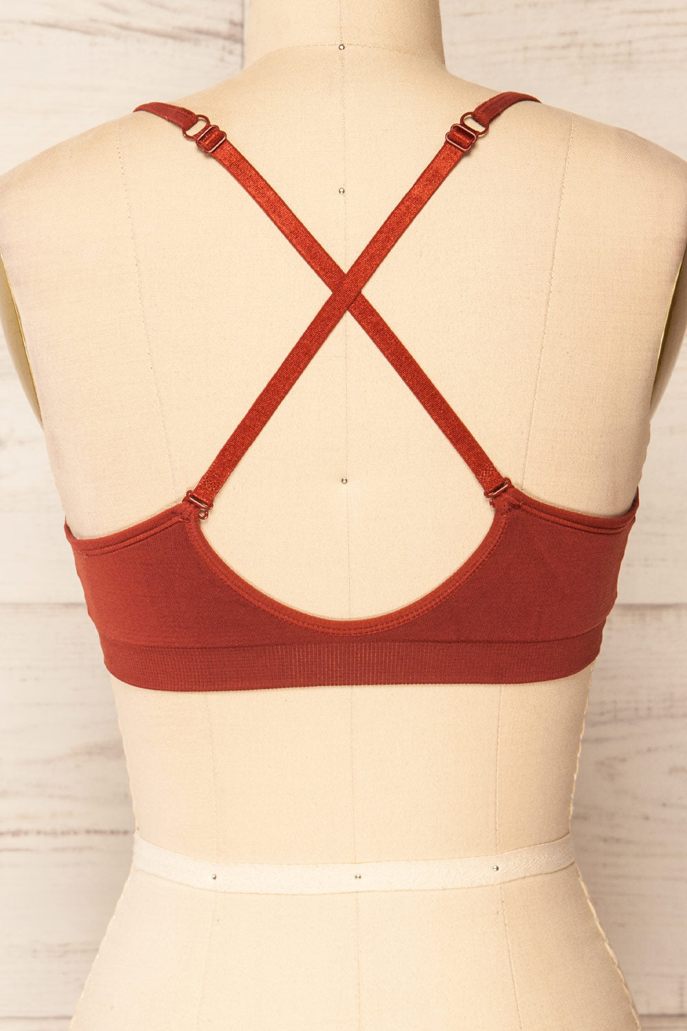 Pyzdry Orange Padded Stretchable Bralette | La petite garçonne cross back