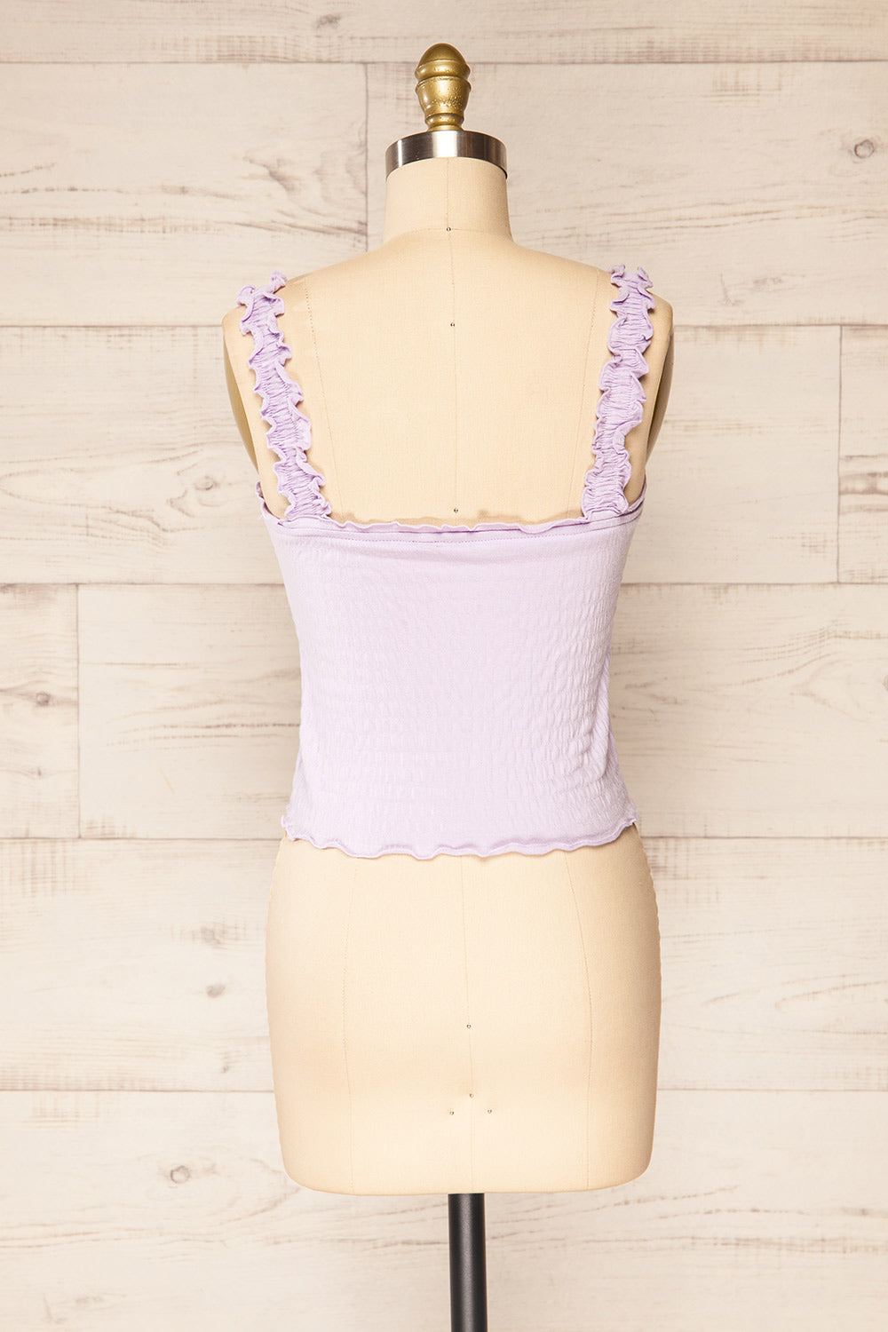 Raciaz Lilac Crop Top with Ruffles | La petite garçonne back view