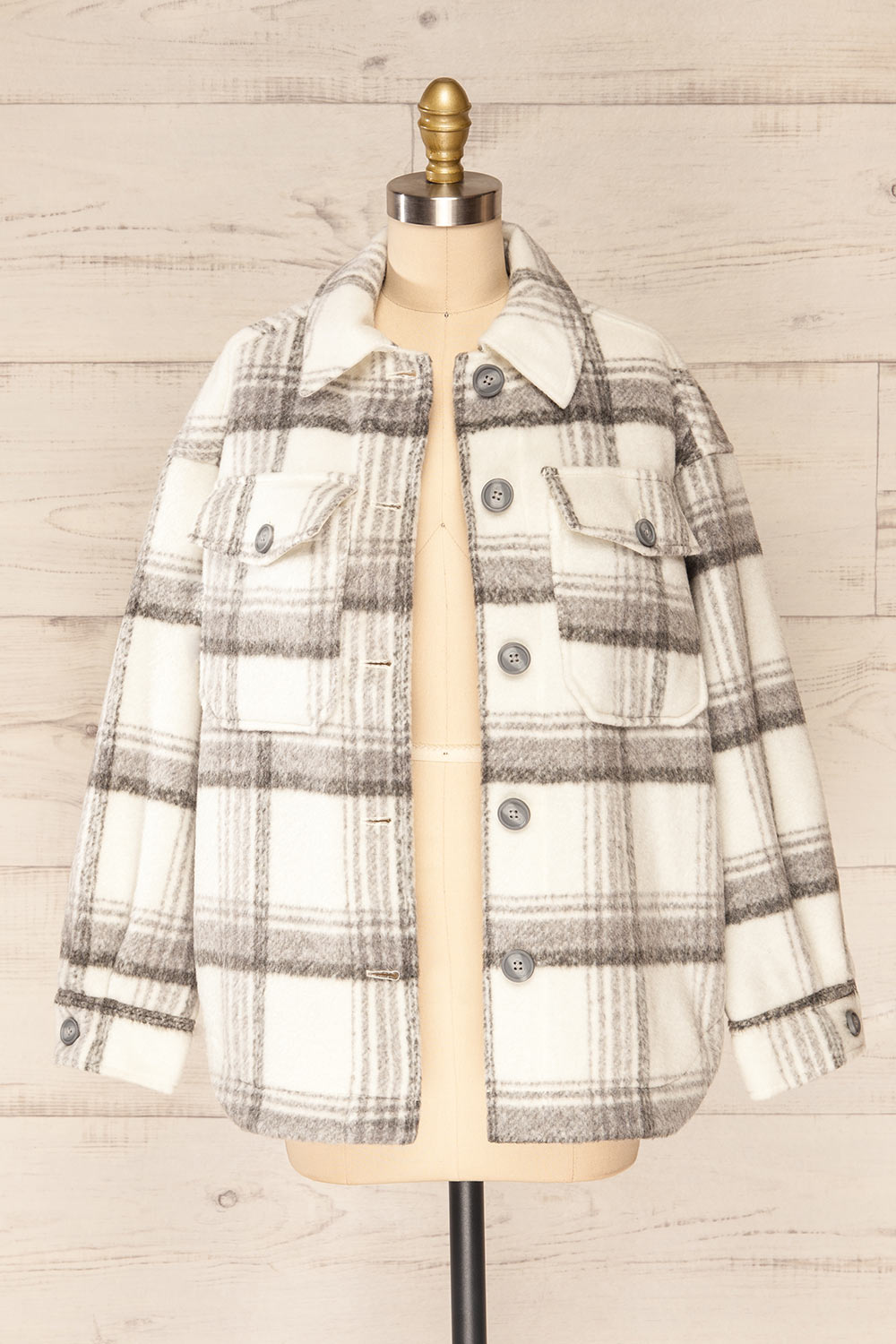 Radum Beige Oversized Shirt Jacket | La petite garçonne open