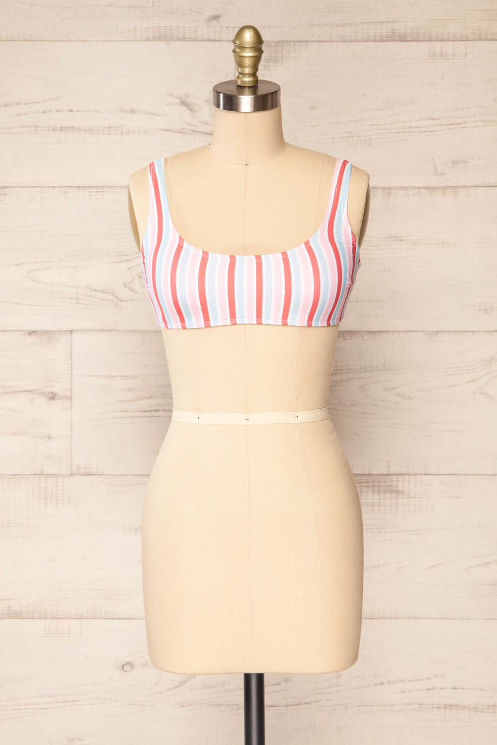 Radkow Sport Style Striped Bikini Top | La petite garçonne - front view