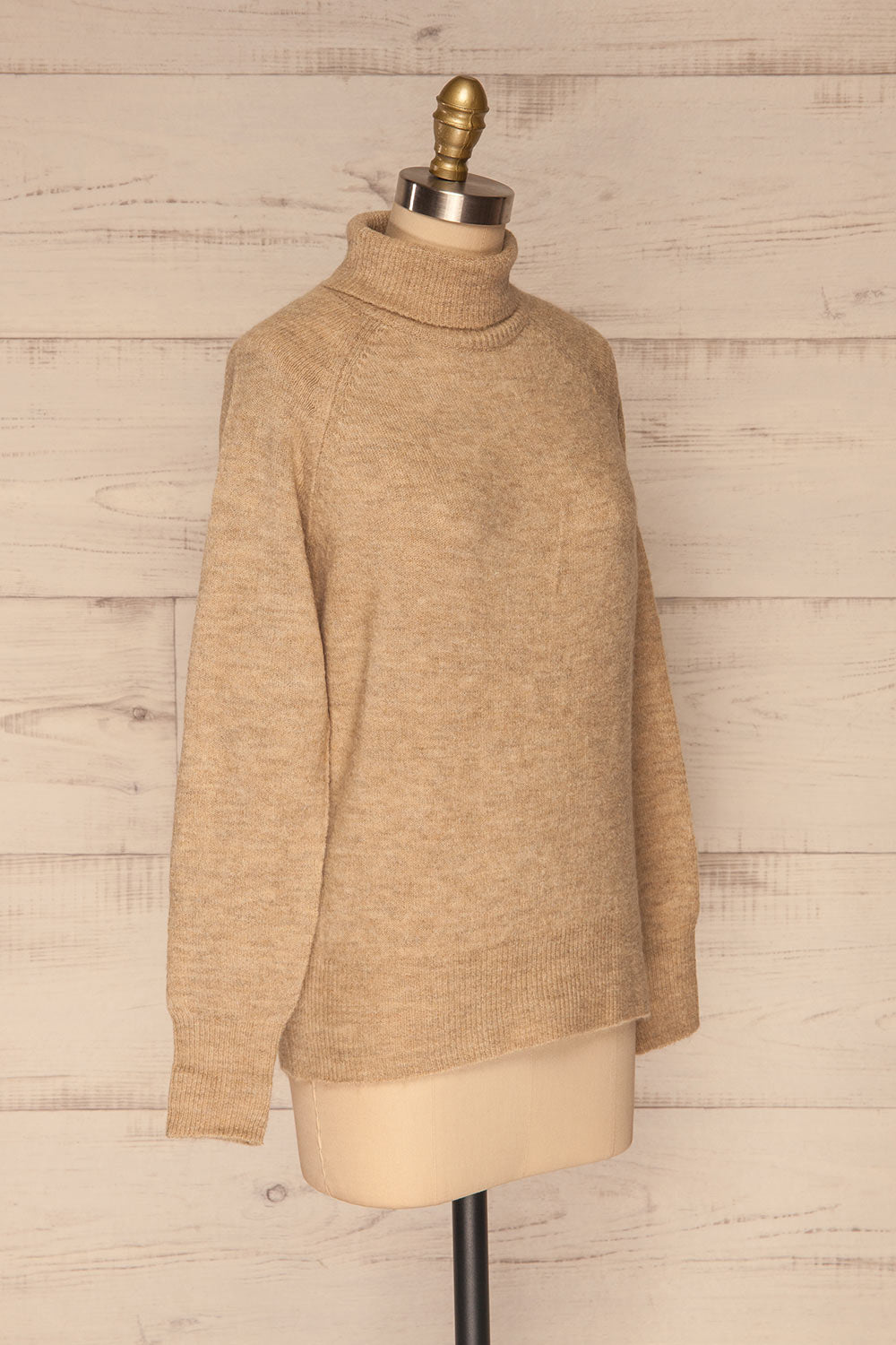 Radomysl Beige Turtleneck Knit Sweater | La petite garçonne side view