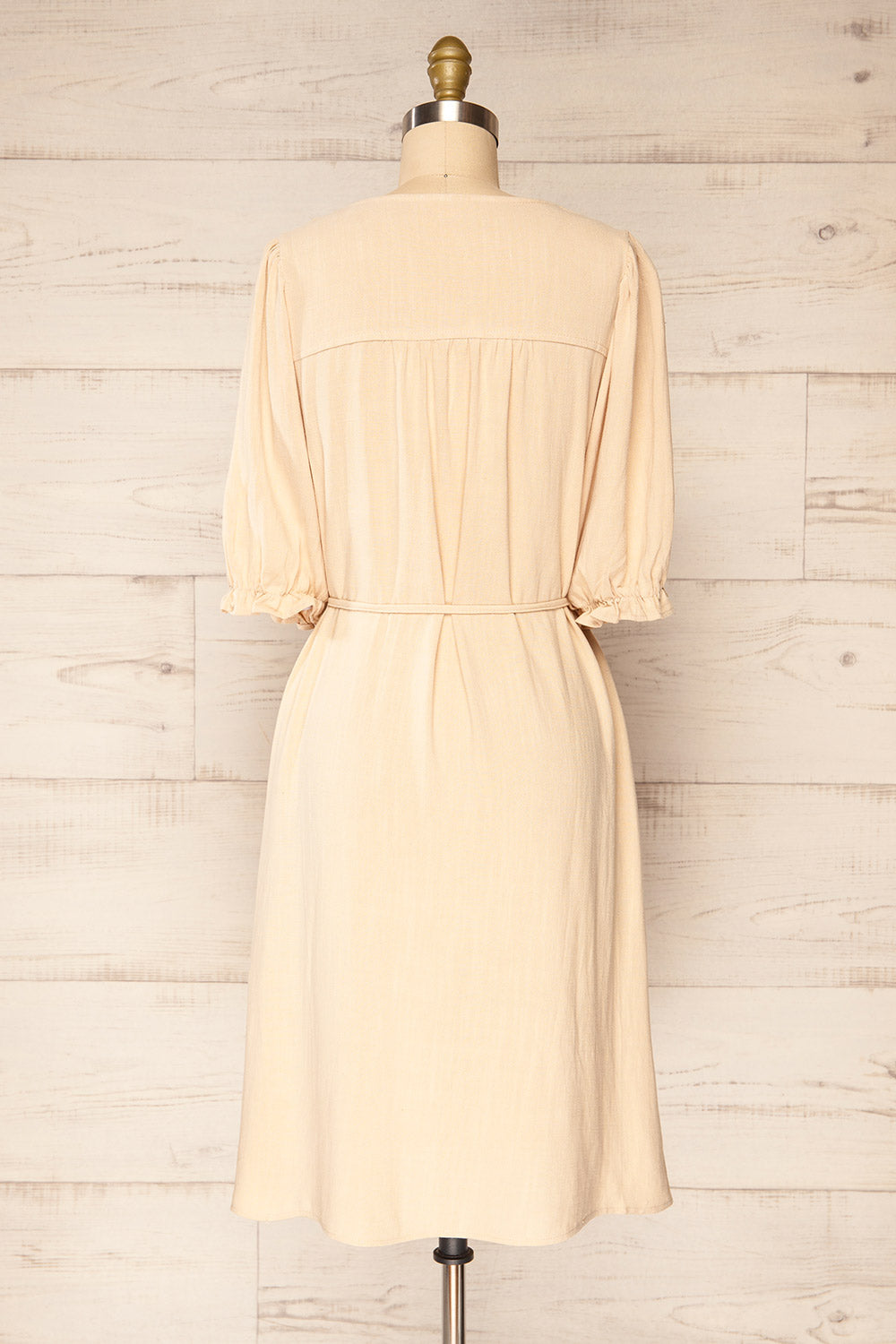 Rajgrod Faux Linen Midi Collared Dress | La petite garçonne side close-up