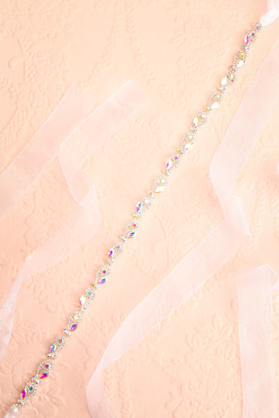 Rajni Iridescent Crystal Ribbon Belt | Boudoir 1861 flat view