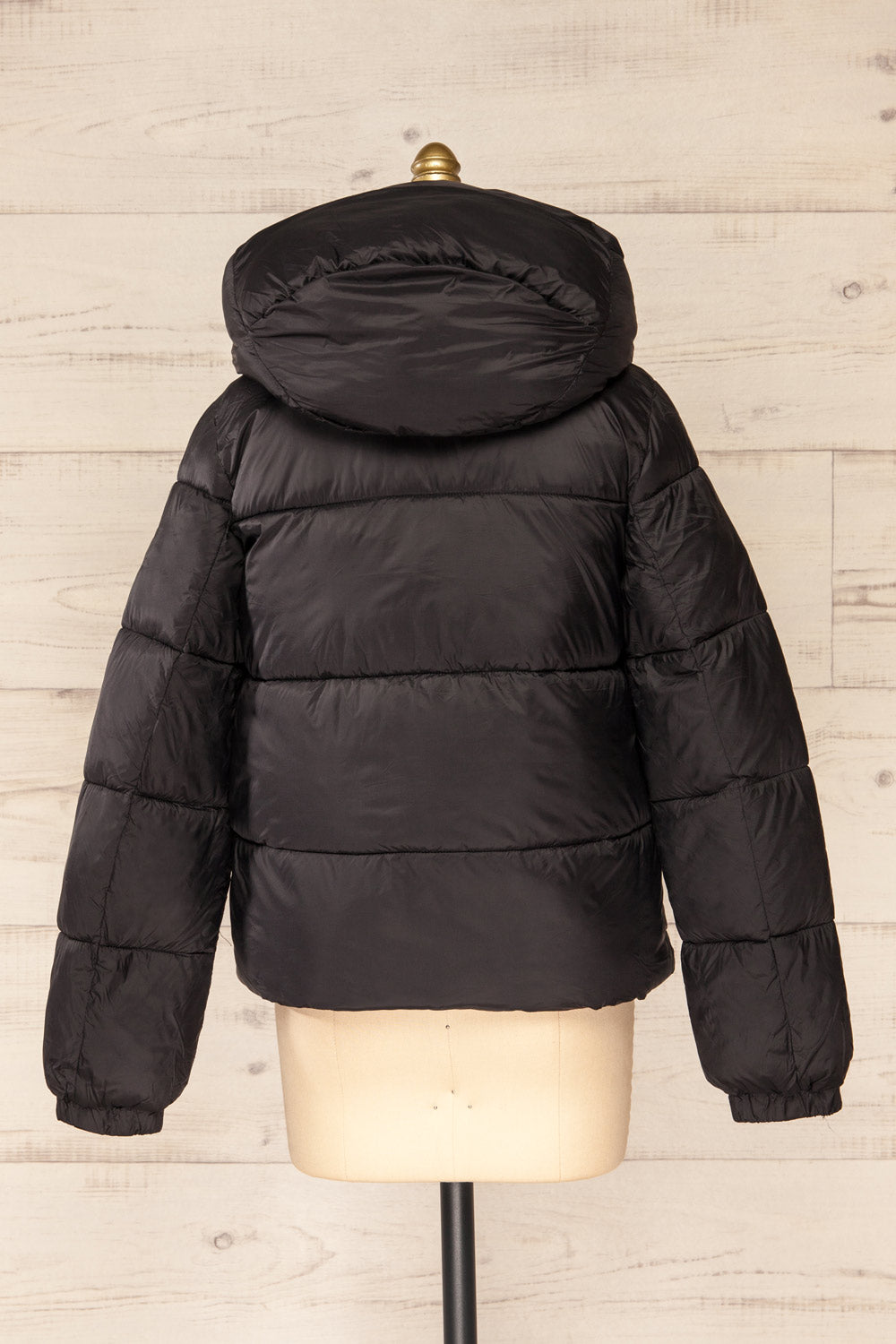 Rasdale Black Short Puffer Coat w/ Pockets | La petite garçonne back view