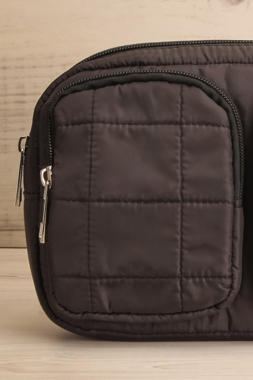 Raspeig Black Quilted Fanny Pack | La petite garçonne front view