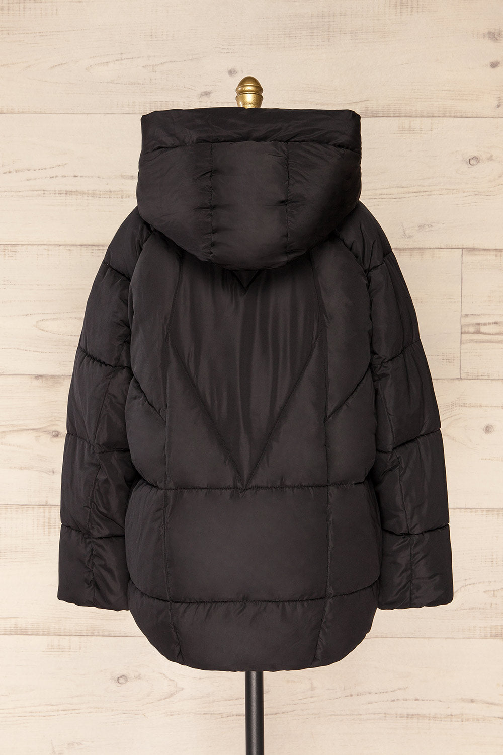 Reda Black Short Puffer Jacket | La petite garçonne back view
