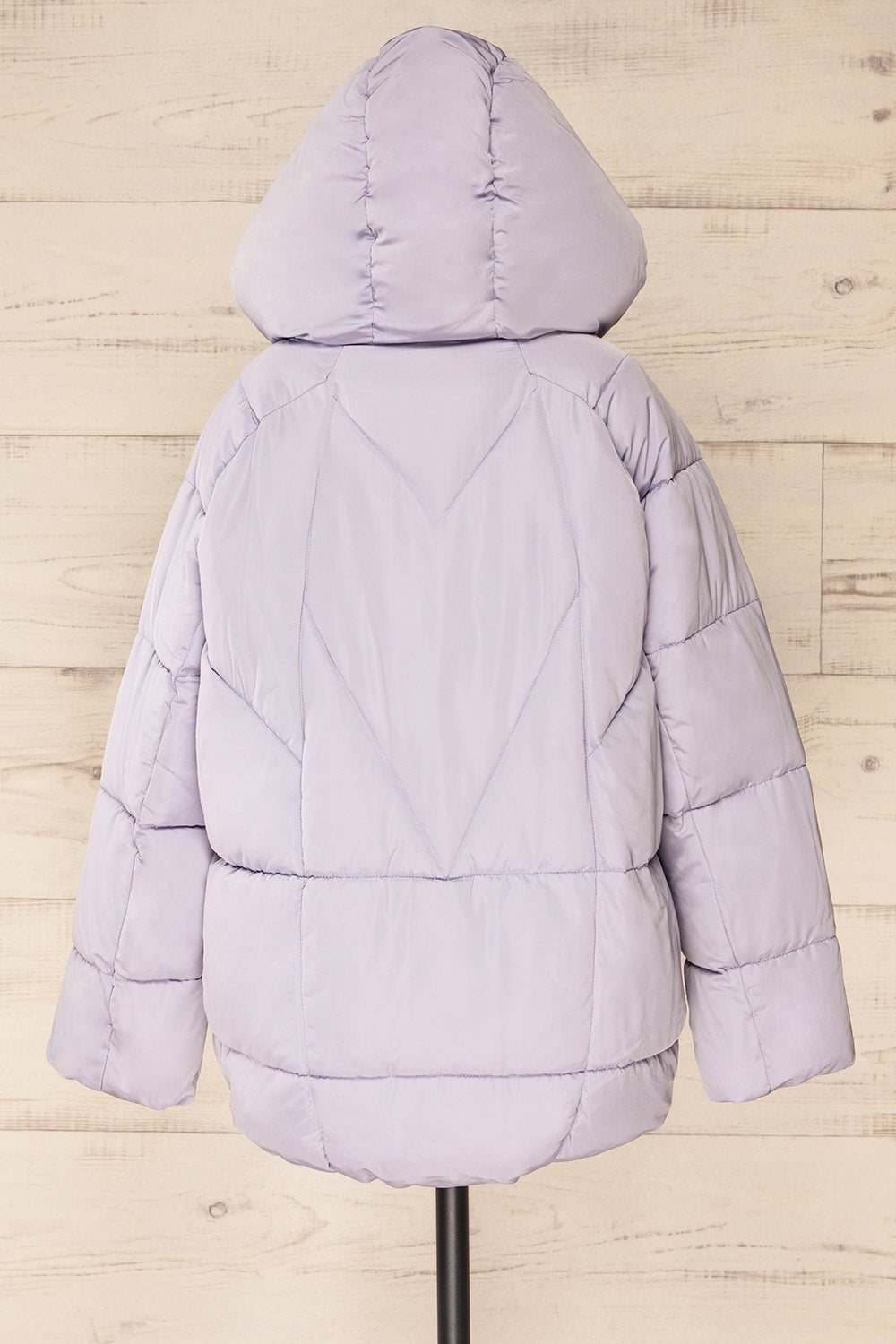 Reda Lavender Short Puffer Jacket | La petite garçonne back hood view