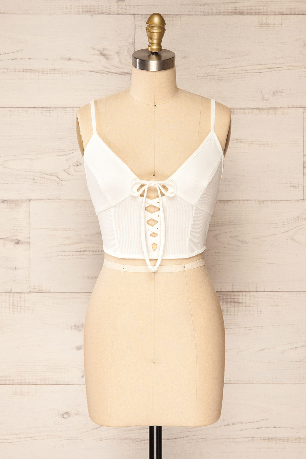 Reinbeck White Corset Crop Top | La petite garçonne front view