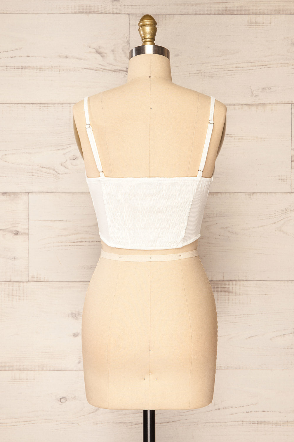 Reinbeck White Corset Crop Top | La petite garçonne back view