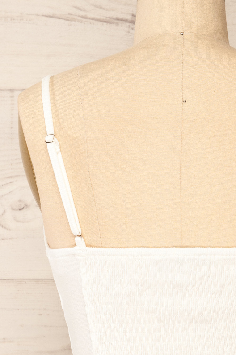 Reinbeck White Corset Crop Top | La petite garçonne back close-up