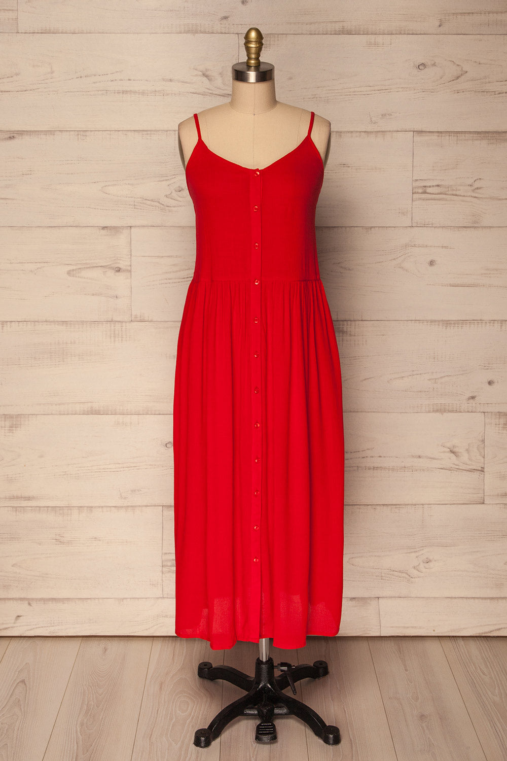 Rekkem Red Midi Flare Dress | La Petite Garçonne