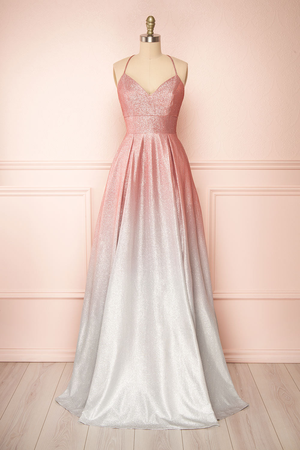 gradient pink dress Pink Gradient Tiered Tulle Strapless Ball Gown Prom Dresses,CP0210 US0 / Custom Color(leaving a note)