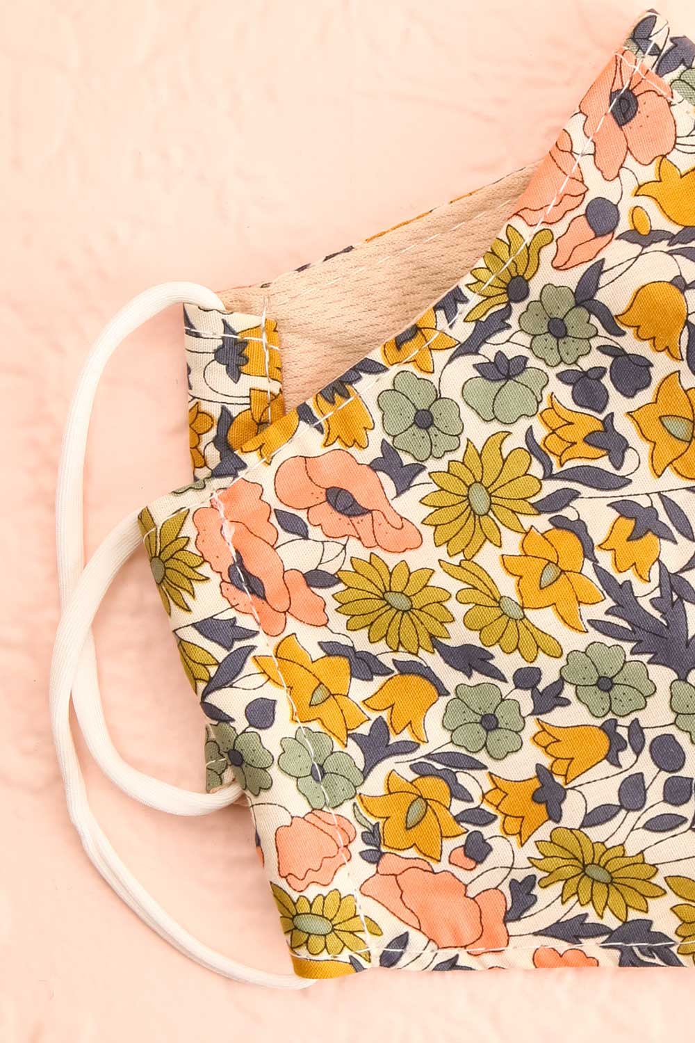 Retro Flower Face Mask | Boutique 1861 lining close-up