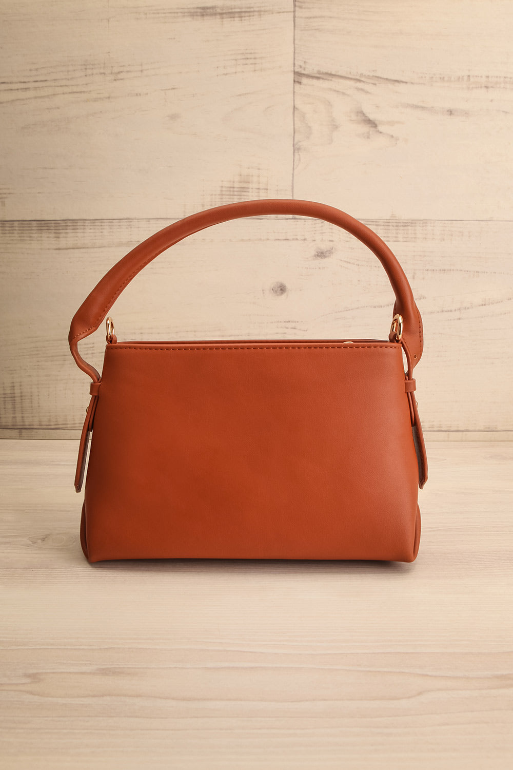 Rhubarbe Brown Small Crossbody Handbag | La petite garçonne front view