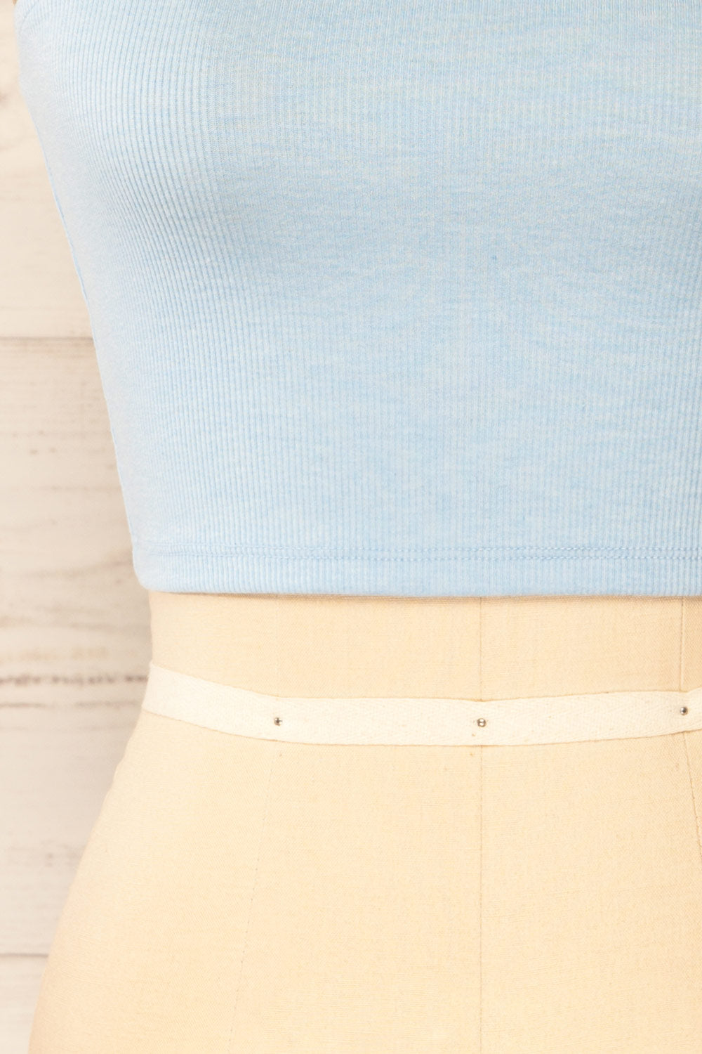 Rimini Blue Cropped Ribbed Cami | La petite garçonne bottom