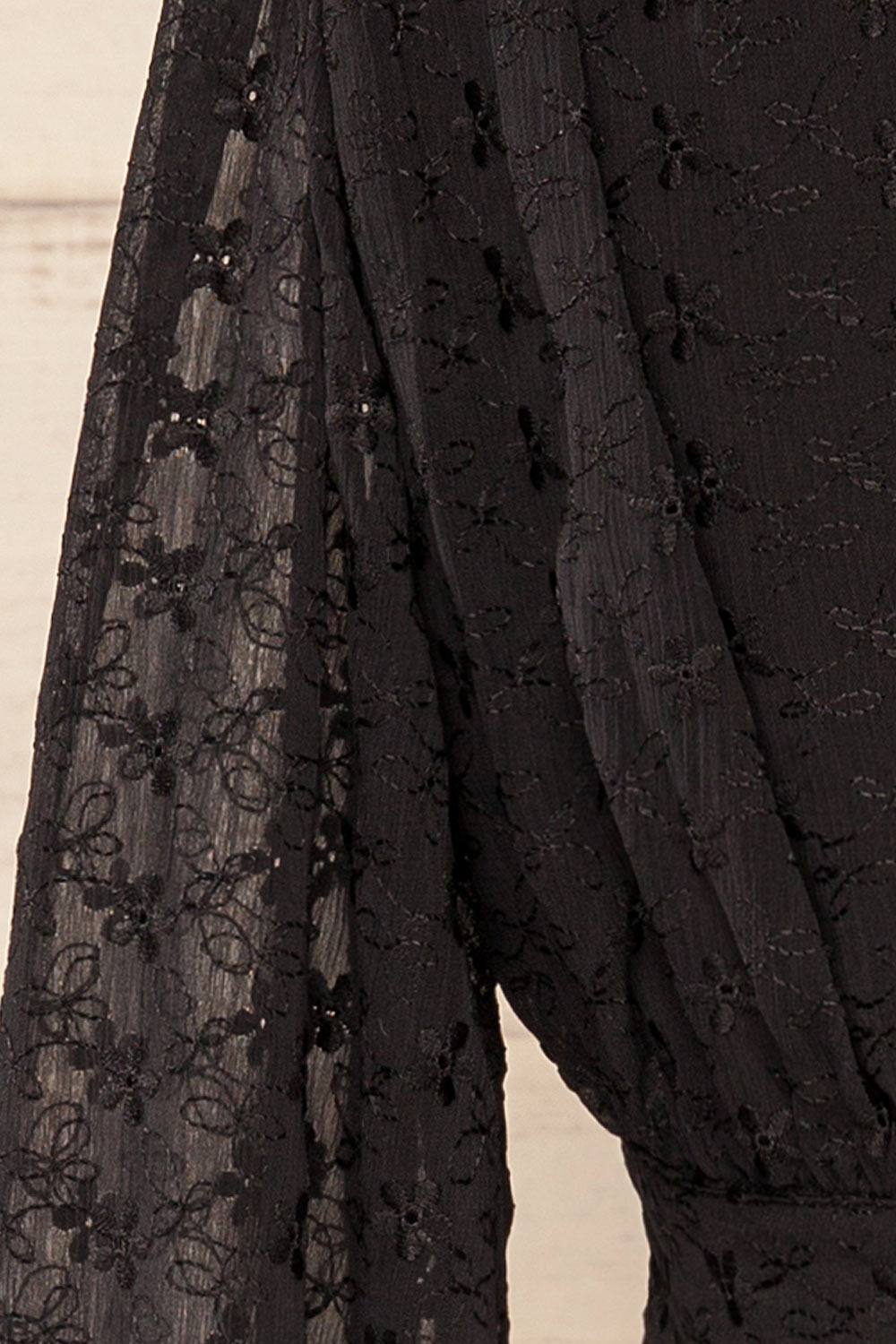 Rioja Cropped Chiffon Top w/ Floral Embroidery | La petite garçonne fabric