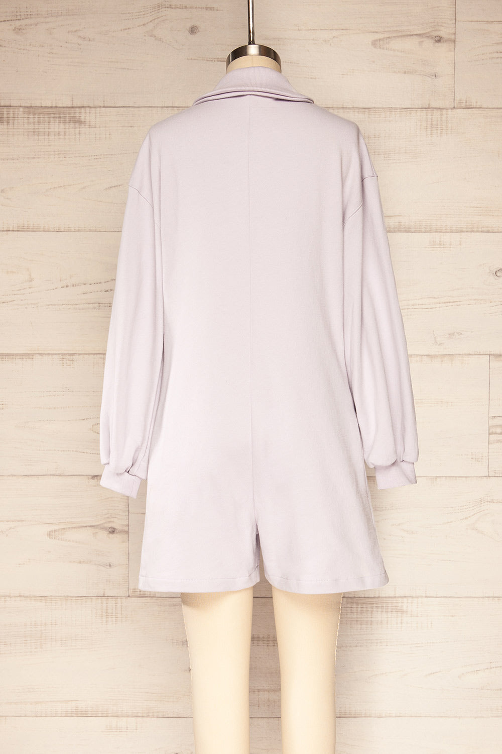 River Lilac Long Sleeve Polo Romper | La petite garçonne back view