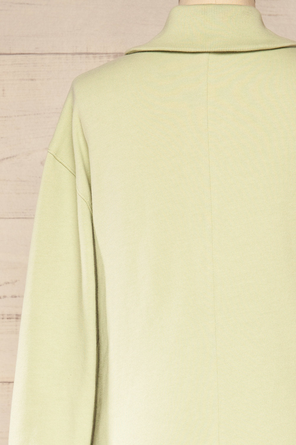 River Matcha Green Long Sleeve Polo Romper | La petite garçonne back close-up