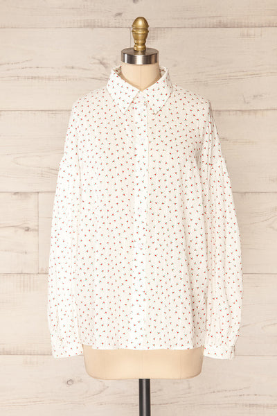 Roosendaal Patterned Oversized Button-Up Shirt | La petite garçonne front view