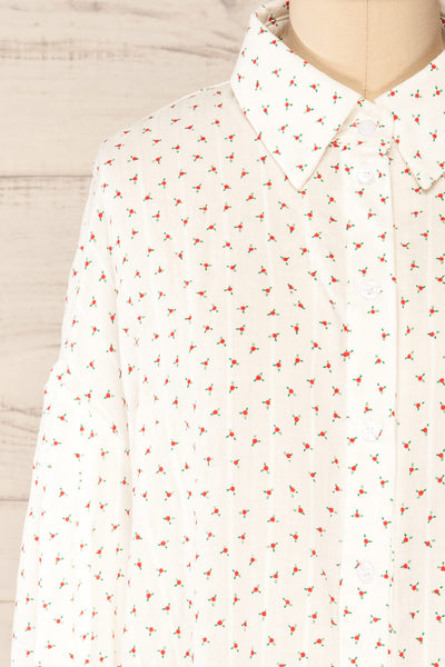 Roosendaal Patterned Oversized Button-Up Shirt | La petite garçonne front close-up