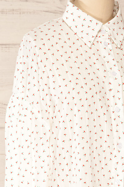 Roosendaal Patterned Oversized Button-Up Shirt | La petite garçonne side close-up
