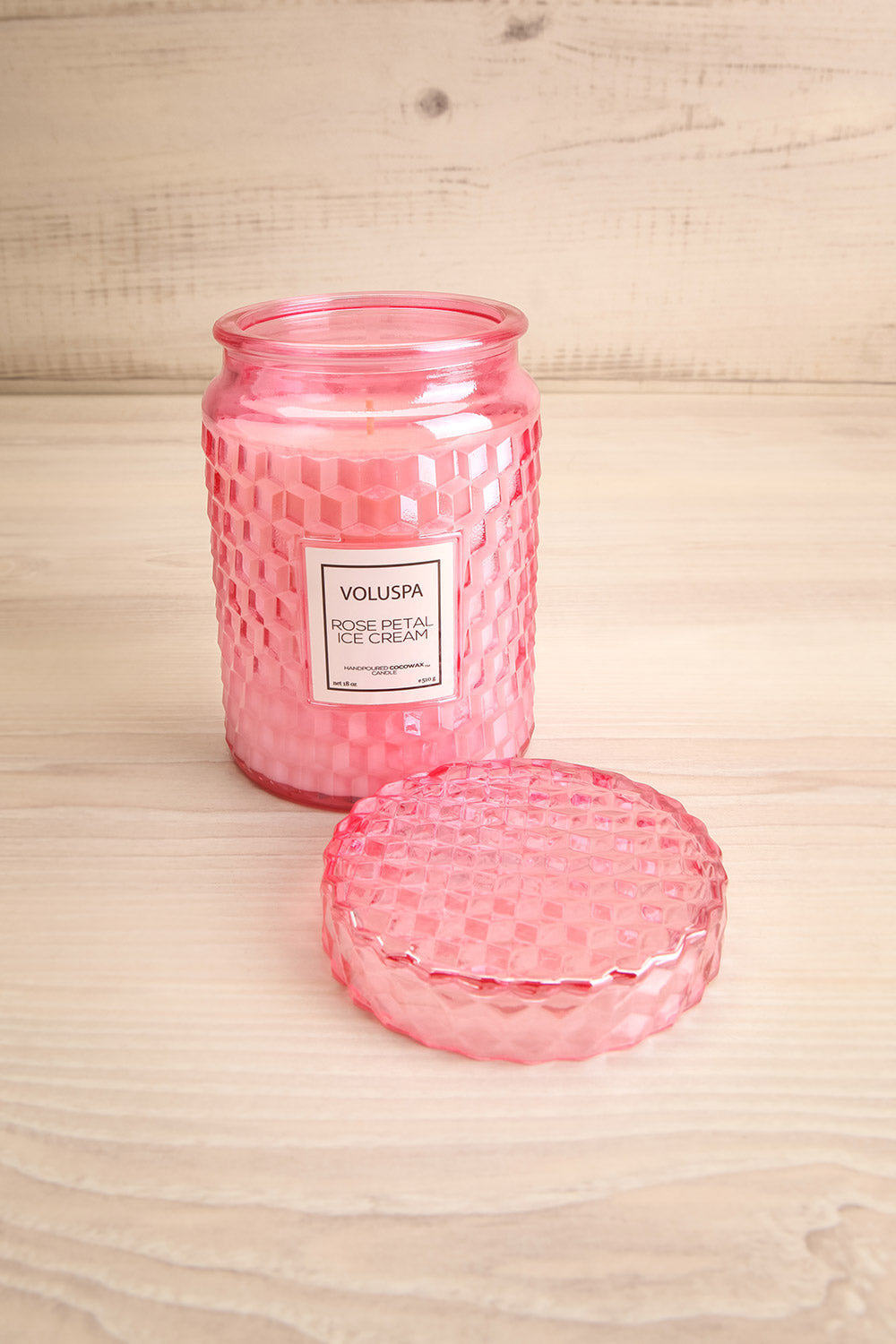 Large Textured Candle Rose Petal Ice Cream | La petite garçonne open