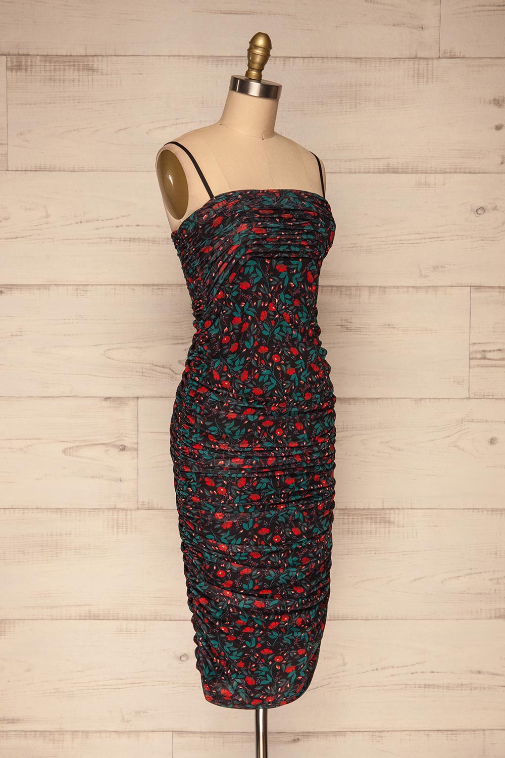 Rossano Black Floral Dress | Robe Fleurie | La Petite Garçonne side view