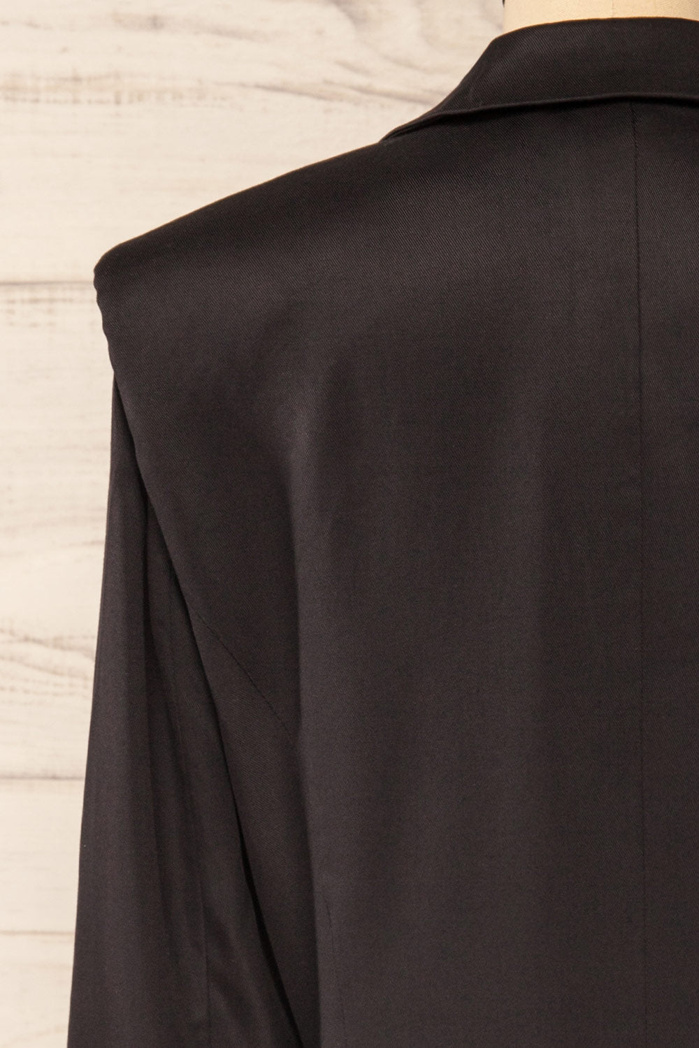 Routard Black Buttoned Blazer | La petite garçonne back close-up