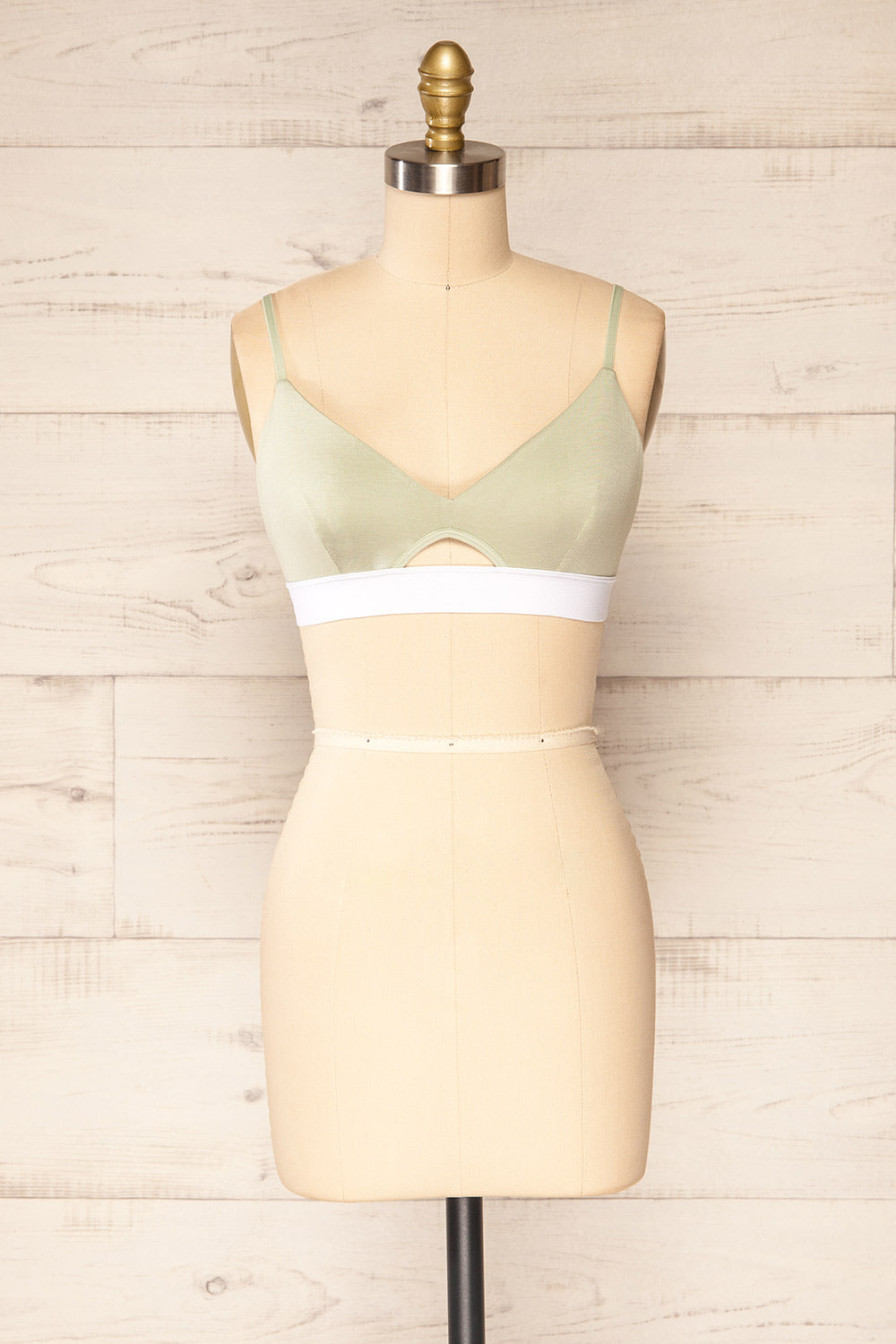 Roveto Mint Bralette | La petite garçonne front view