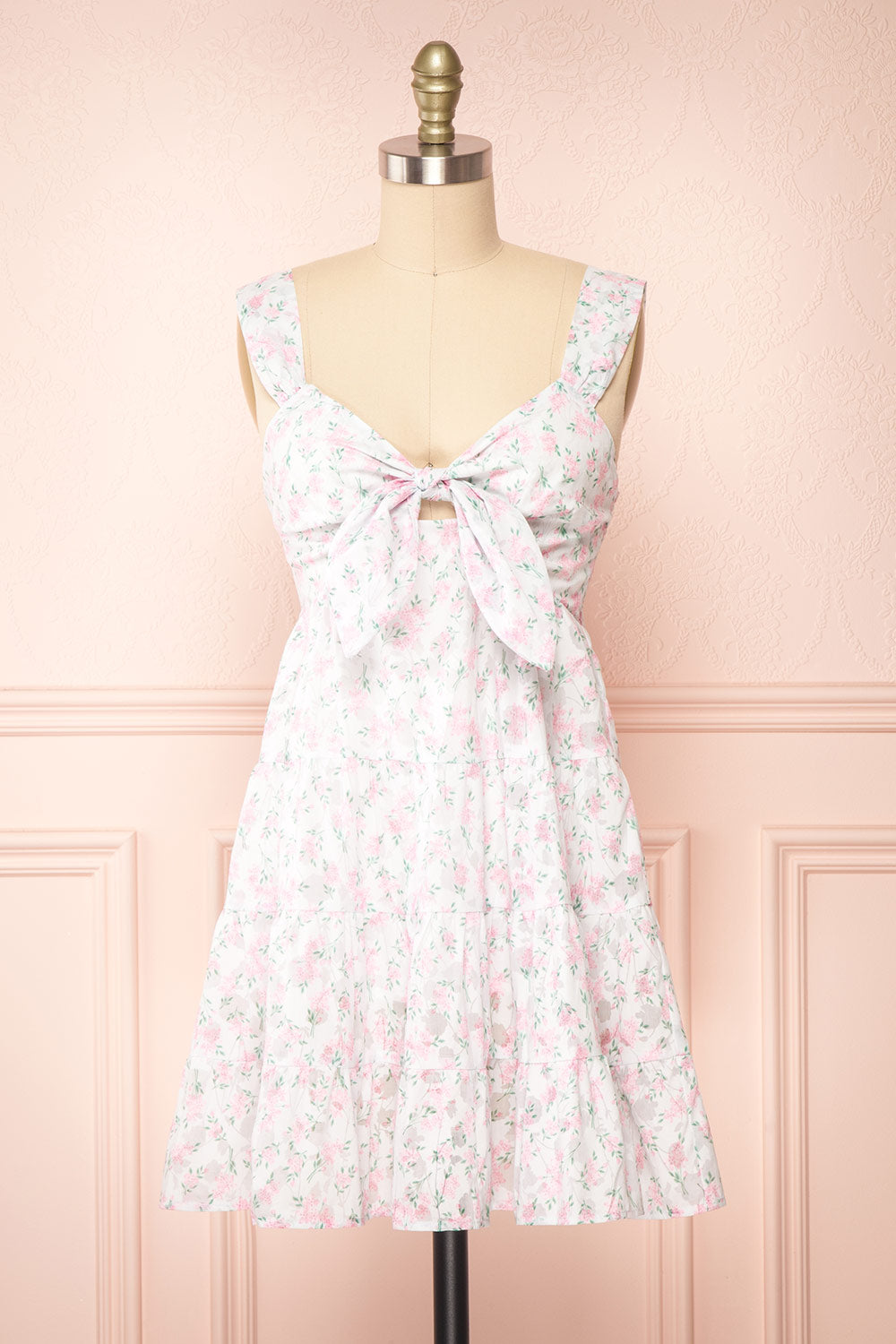 Roxane Short Floral A-Line Dress | Boutique 1861 front view