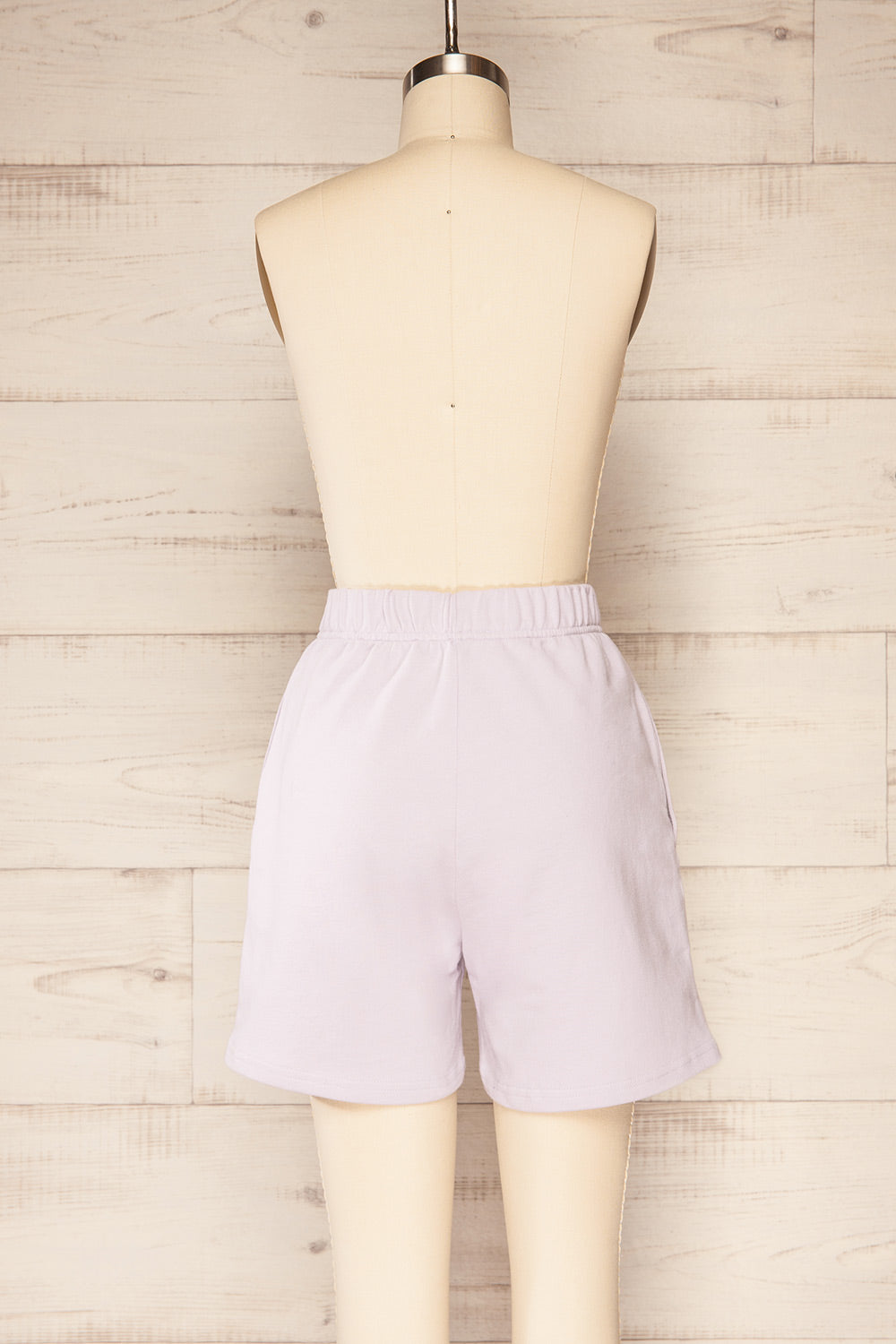 Ruby Short Lilac Jogger Shorts w/ Side Pockets | La petite garçonne back view