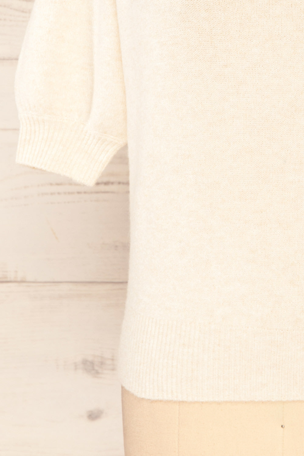 Rutril Beige Soft Knit Top w/ Puff Sleeves | La petite garçonne bottom