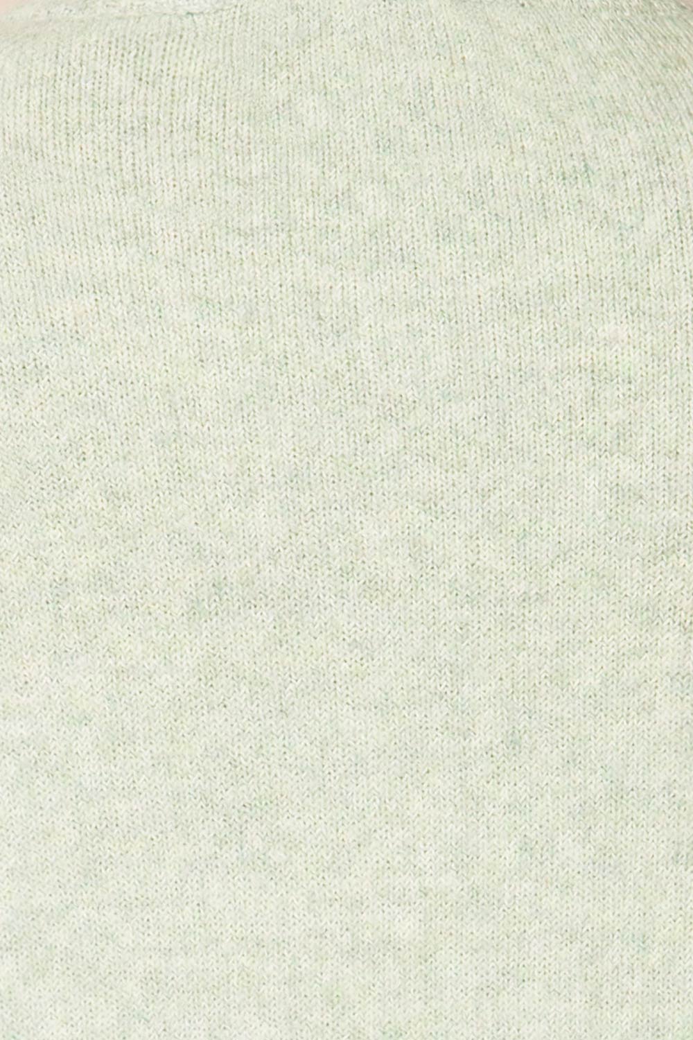 Rutril Mint Soft Knit Top w/ Puff Sleeves | La petite garçonne fabric