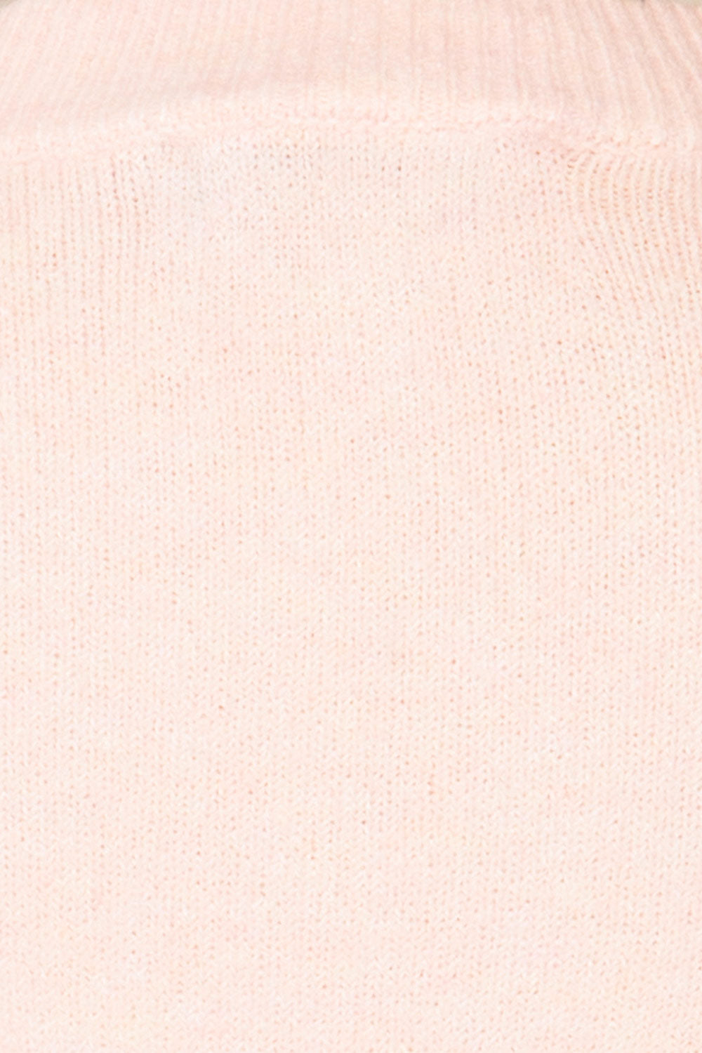 Rutril Pink Soft Knit Top w/ Puff Sleeves | La petite garçonne fabric