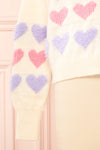 Sabina Knitted Cardigan w/ Heart Embroidery | Boutique 1861 sleeve