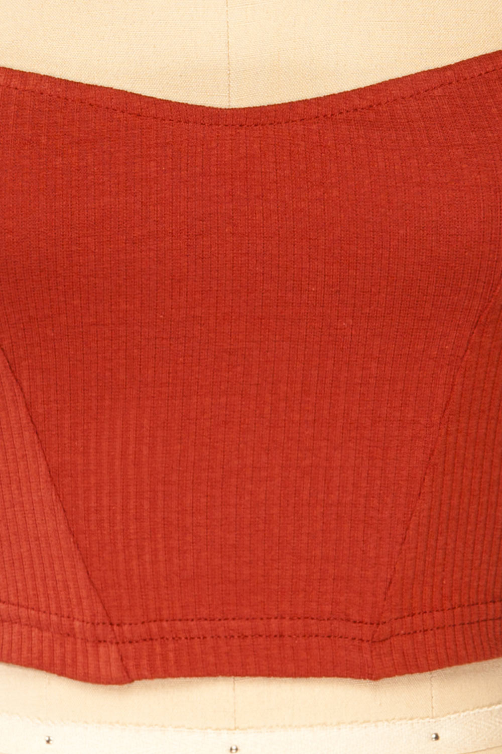 Sacz Rust Large Straps Cropped Tank Top | La petite garçonne fabric