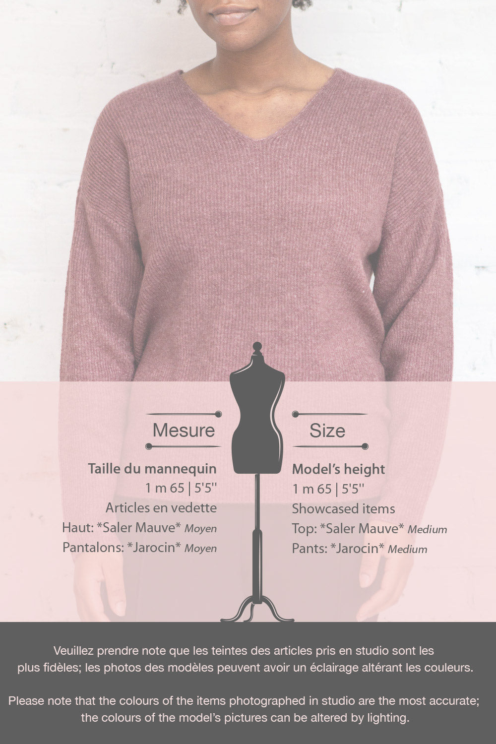 Saler Mauve Oversized Knited Sweater | La petite garçonne fiche